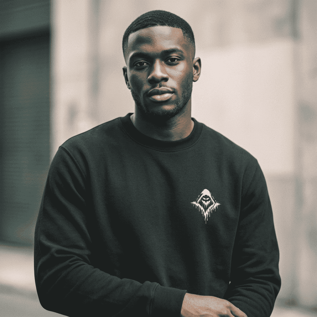 Wraith Black Oversized Sweatshirt - SYN3R Minimalist Streetwear