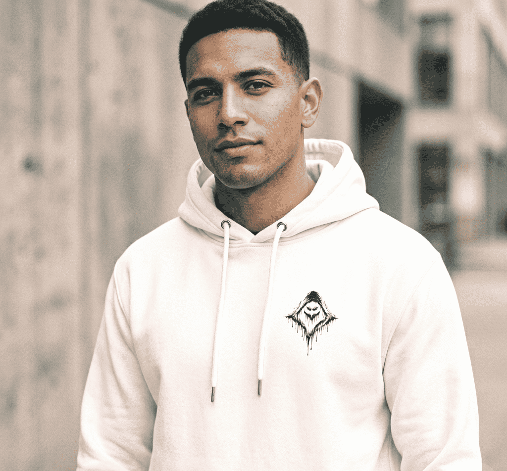 Wraith White Oversized Hoodie - SYN3R Minimalist Streetwear